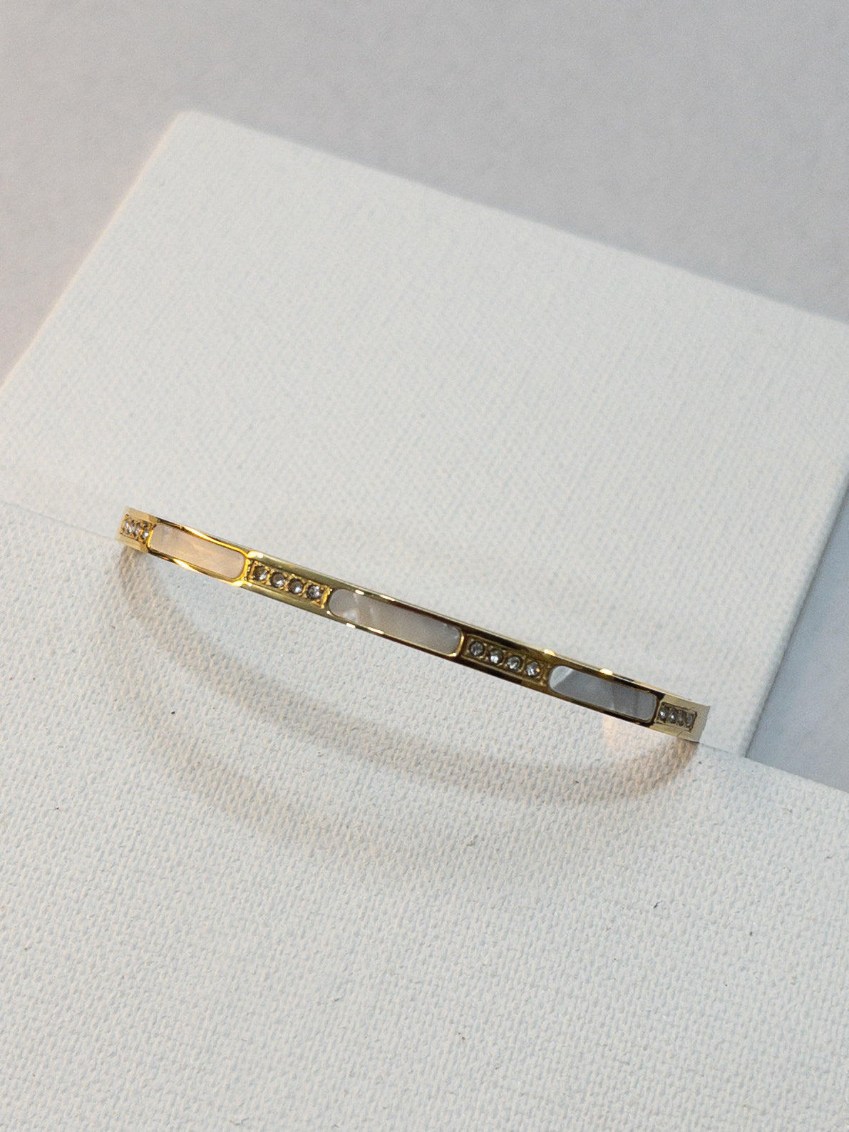 Slim White Crystal Bracelet