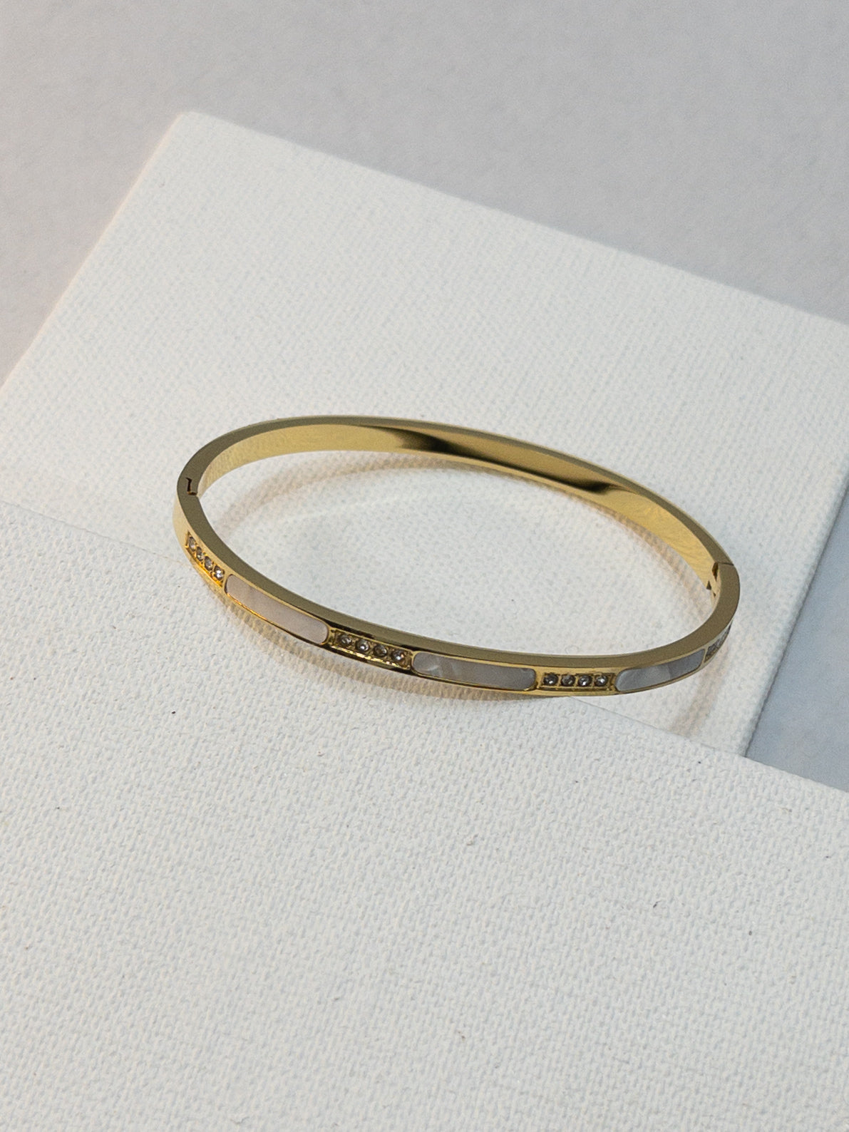 Slim White Crystal Bracelet