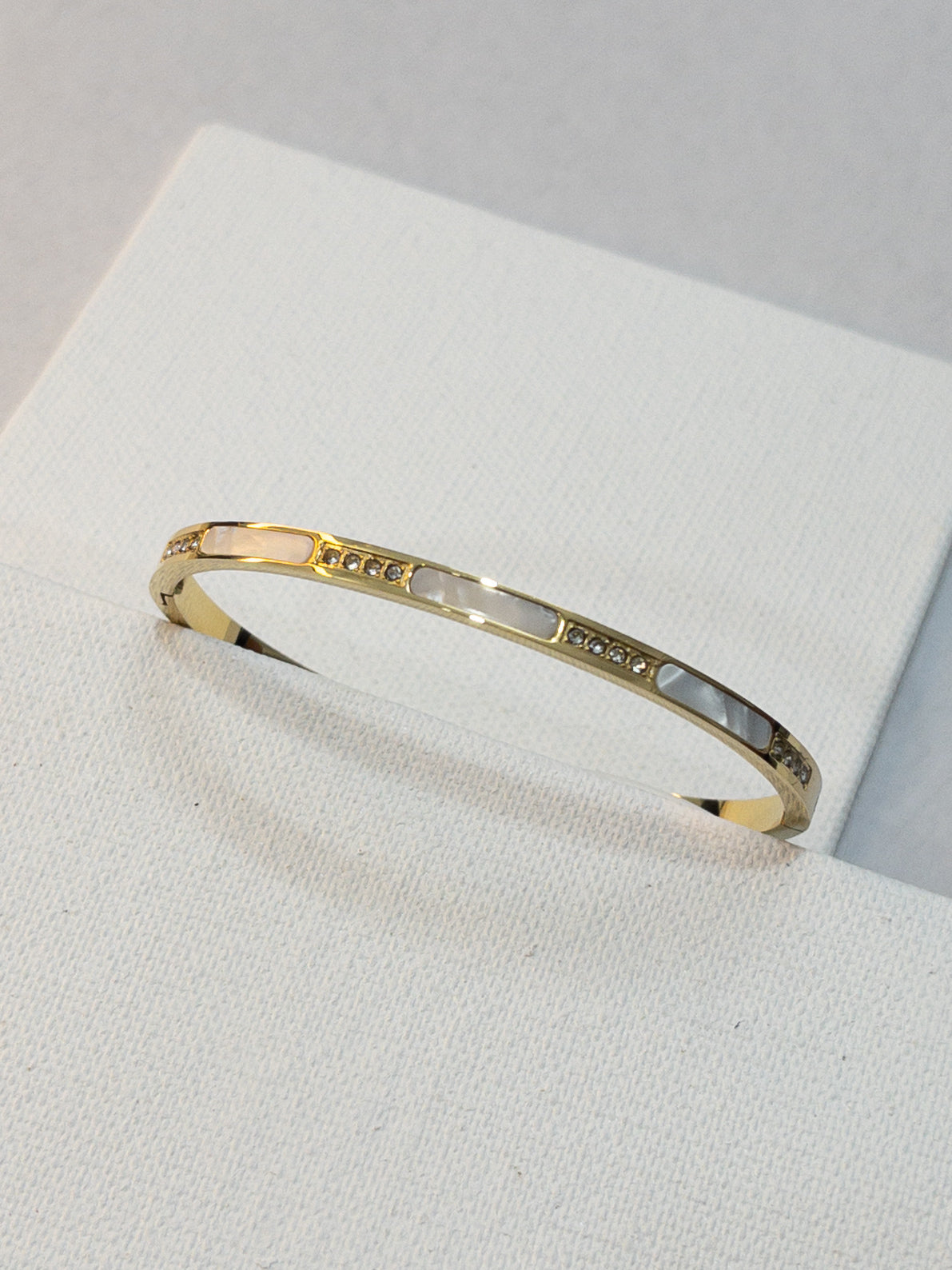 Slim White Crystal Bracelet