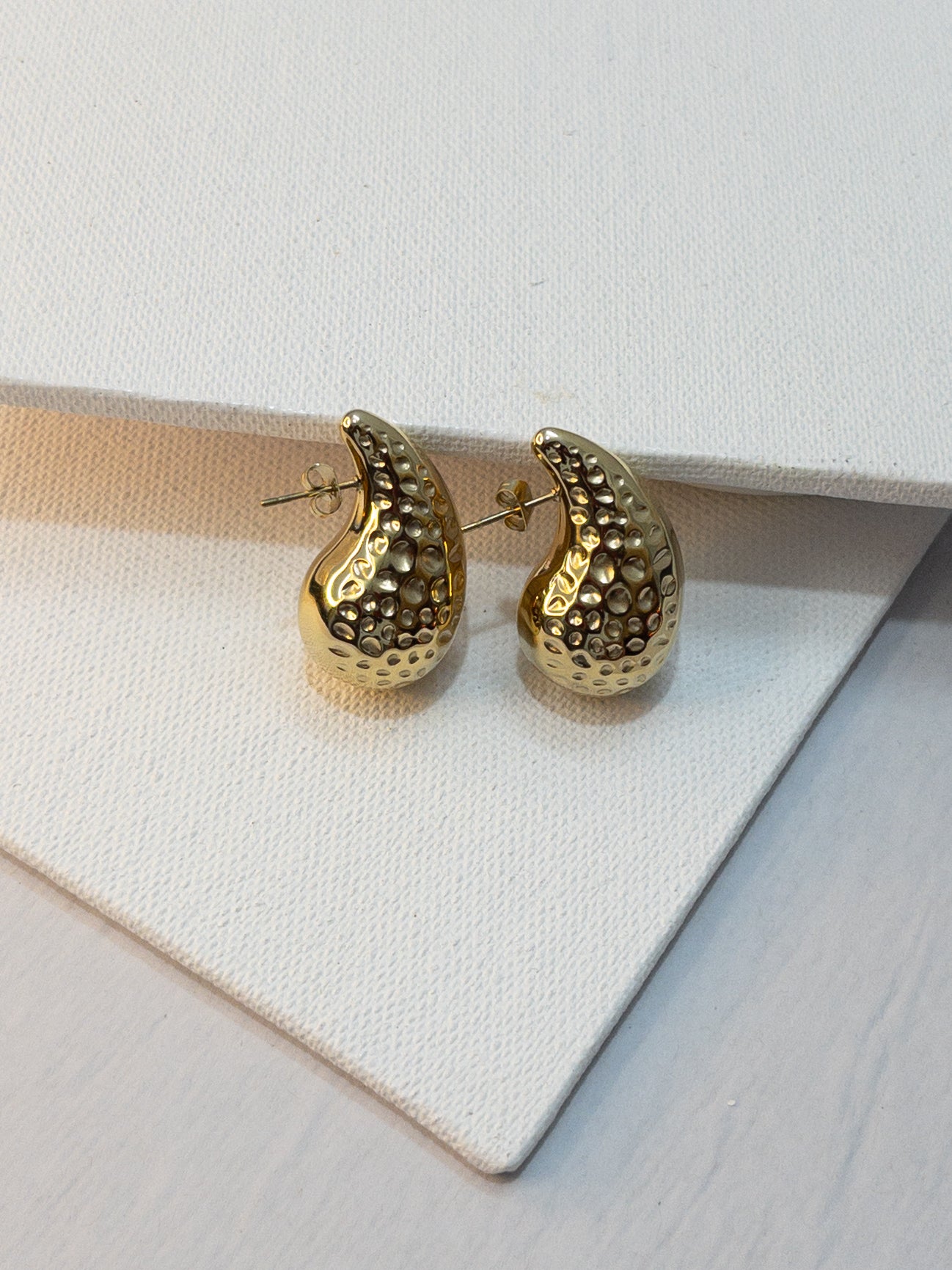 Hammered Tear Drop Earrings