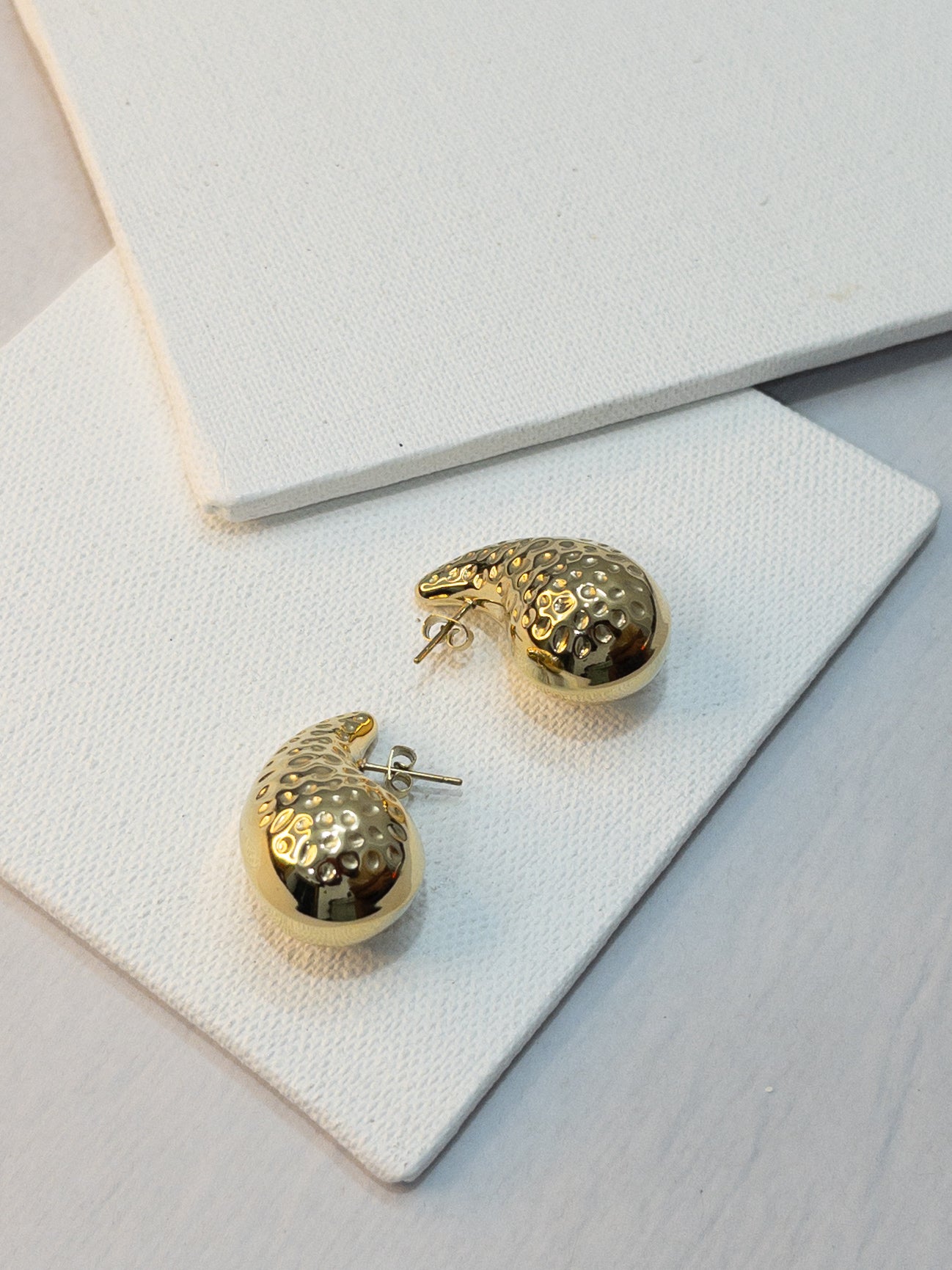 Hammered Tear Drop Earrings