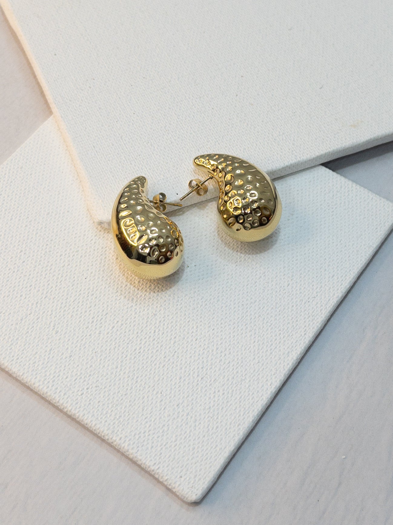 Hammered Tear Drop Earrings