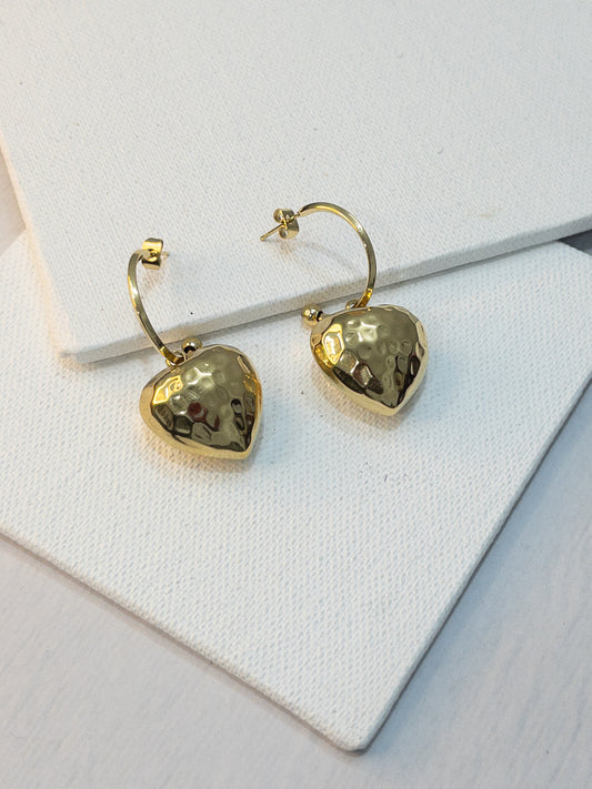 Hoop with Heart Earrings