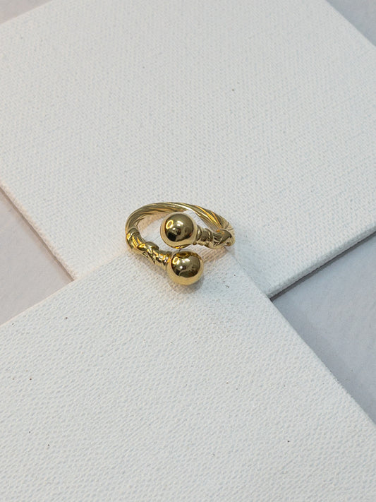 Adjustable Chunky Balls Ring