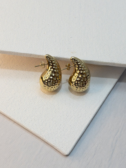 Hammered Tear Drop Earrings