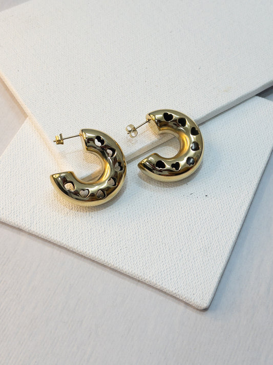 Little Heart Big Hoop Earrings