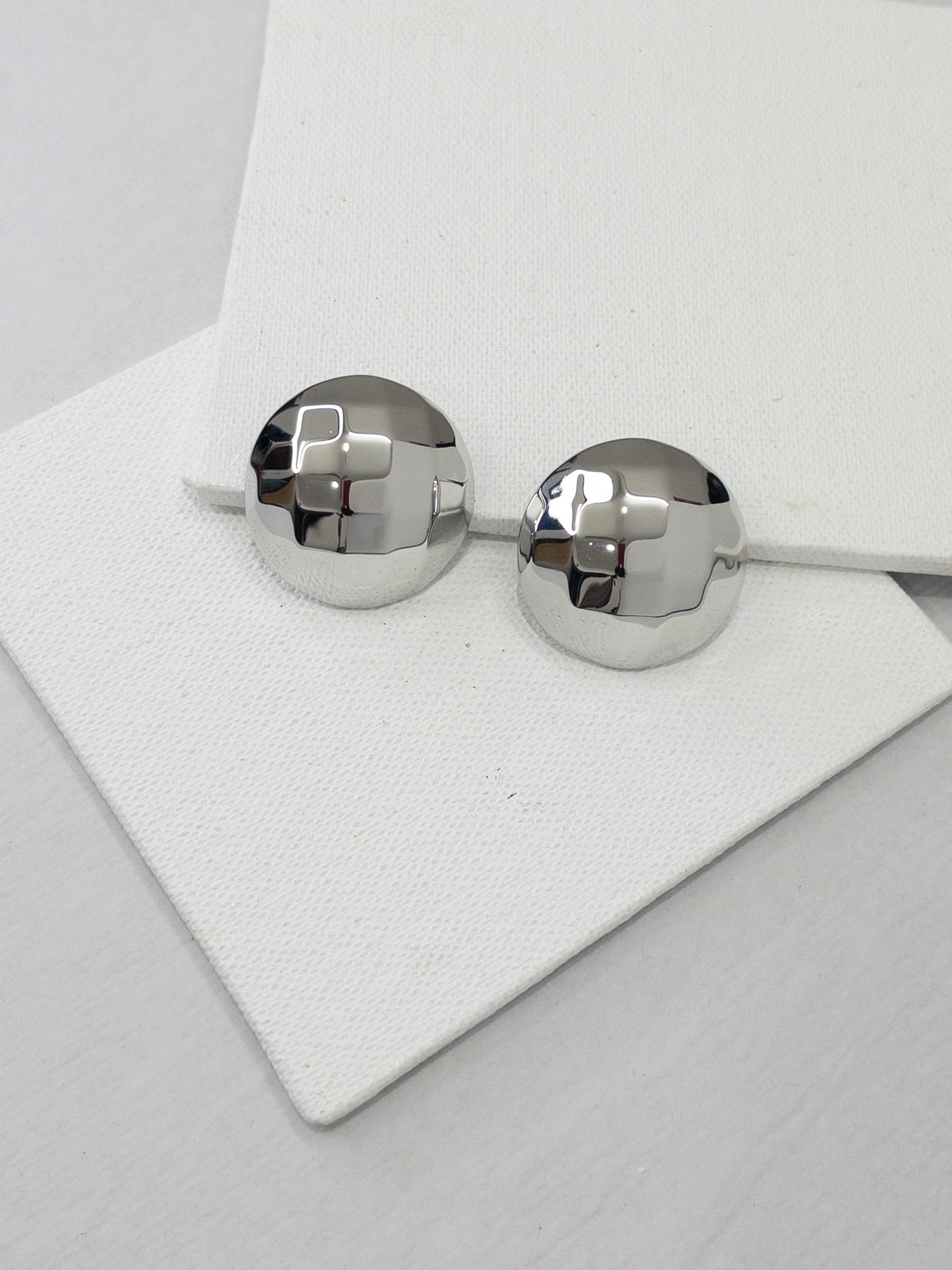 Hammered Button Earrings