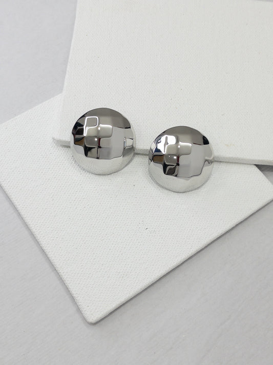 Hammered Button Earrings