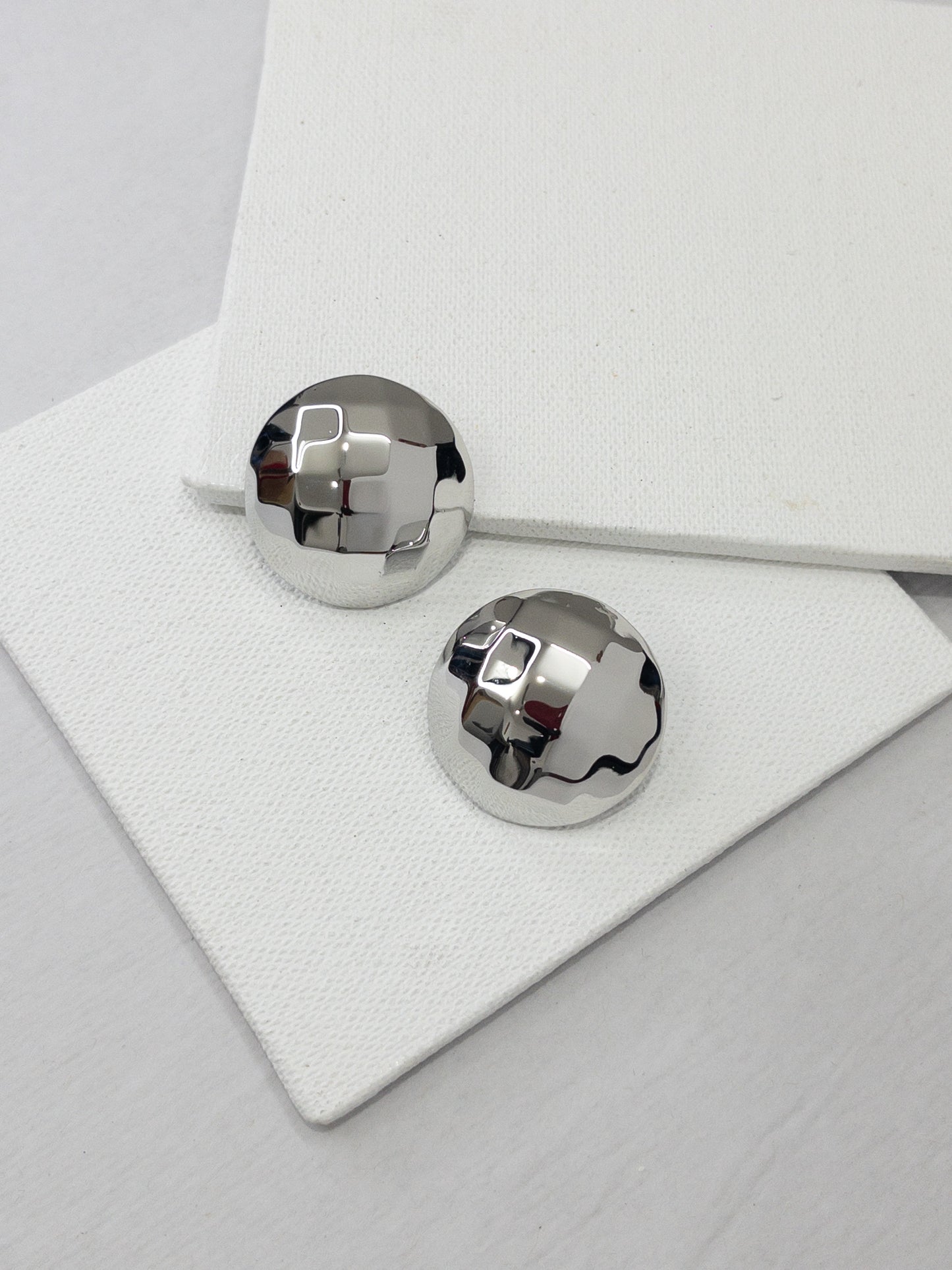 Hammered Button Earrings