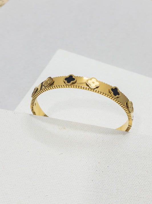 Black & Gold Clover Bracelet